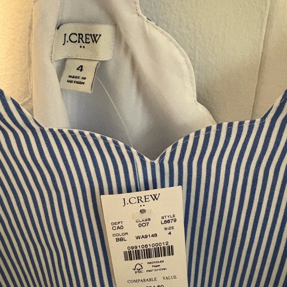 J.Crew Blue and White Striped Blouse